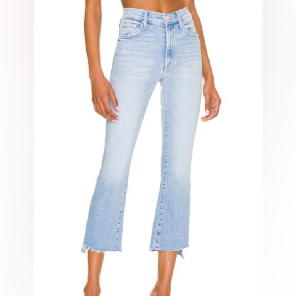 MOTHER Light Blue Straight Leg High-Rise Jeans